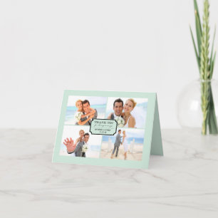 Klassische Buchseite 4 Multi-Foto Elegante Hochzei Dankeskarte
