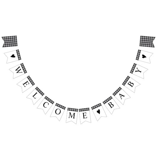 Klassische Buffalo Karierte Schwarz-weiße Babydusc Wimpelkette (Alle)