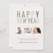Klassische bunte Multi-Foto neue Jahre Karte (Vorderseite)