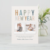 Klassische bunte Multi-Foto neue Jahre Karte (Stehend Vorderseite)
