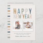 Klassische bunte Multi-Foto neue Jahre Karte (Vorne/Hinten)