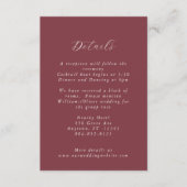 Klassische Burgundy Blush Rose & Peony Begleitkarte (Vorderseite)