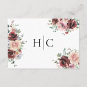 Klassische Burgundy Blush Rose & Peony Begleitkarte (Rückseite)