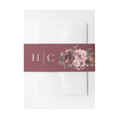 Klassische Burgundy Blush Rose & Peony Einladungsbanderole (Vorderseite Beispiel)