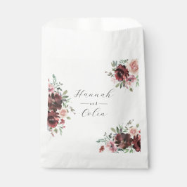 Klassische Burgundy Blush Rose & Peony Geschenktütchen