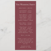 Klassische Burgundy Blush Rose & Peony Programm (Rückseite)