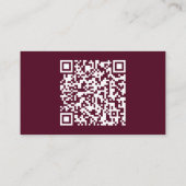 Klassische Burgundy Details QR Code Hochzeit Begleitkarte (Rückseite)
