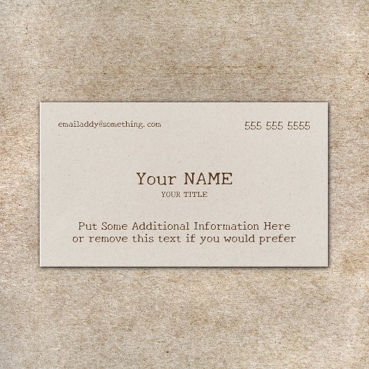 Klassische Business Card Typ Bone Visitenkarte