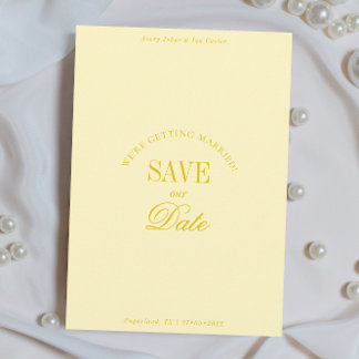 Klassische Buttergelbe Elegante Save-the-Date-Kart Save The Date