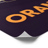 Klassische Cabrio-Kreuzfahrt durch orangefarbenen Poster (Ecke)