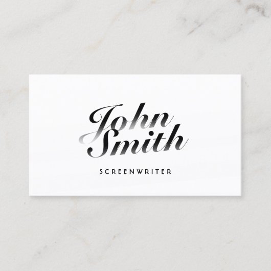 Klassische Calligraphic Screenwriter Business Card Visitenkarte (Vorderseite)