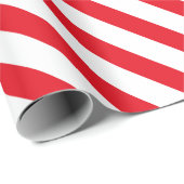 Klassische Candy Cane Rote Streifen Elegant Geschenkpapier (Rolleneckpunkt)