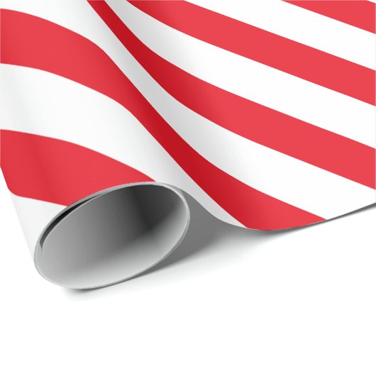 Klassische Candy Cane Rote Streifen Elegant Geschenkpapier (Rolleneckpunkt)