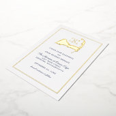 Klassische Cape Cod Map Wedding Save the Date Folieneinladung (Gedreht)