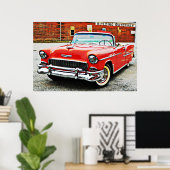 Klassische Car Red Bel Air Poster Art (Heimbüro)