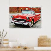 Klassische Car Red Bel Air Poster Art (Küche)