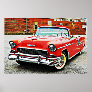 Klassische Car Red Bel Air Poster Art