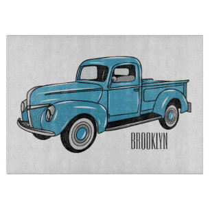 Klassische Cartoon-Illustration eines Pick-up-Truc Schneidebrett