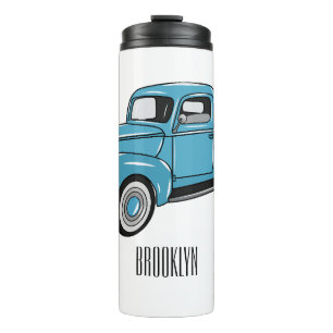 Klassische Cartoon-Illustration eines Pick-up-Truc Thermosbecher
