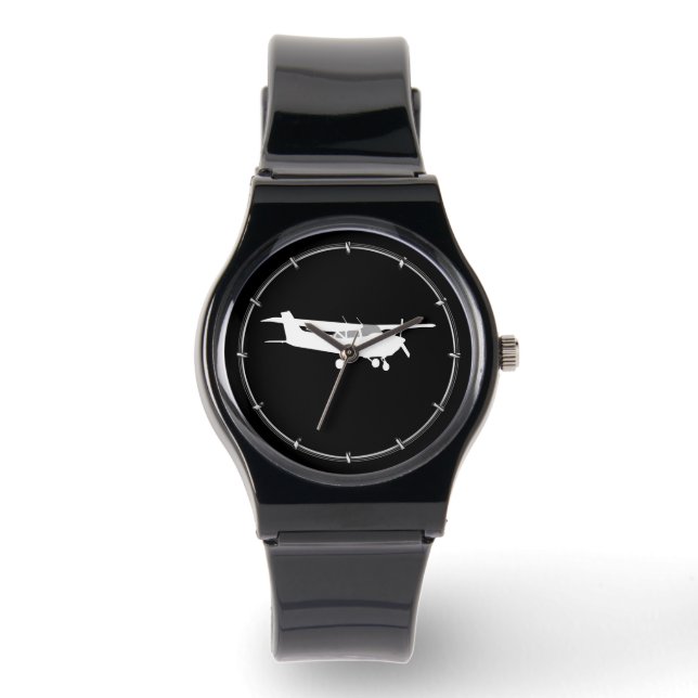 Klassische Cessna-Silhouette Armbanduhr (Vorderseite)