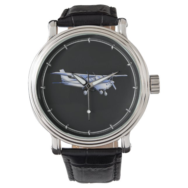 Klassische Cessna-Silhouette Armbanduhr (Vorderseite)