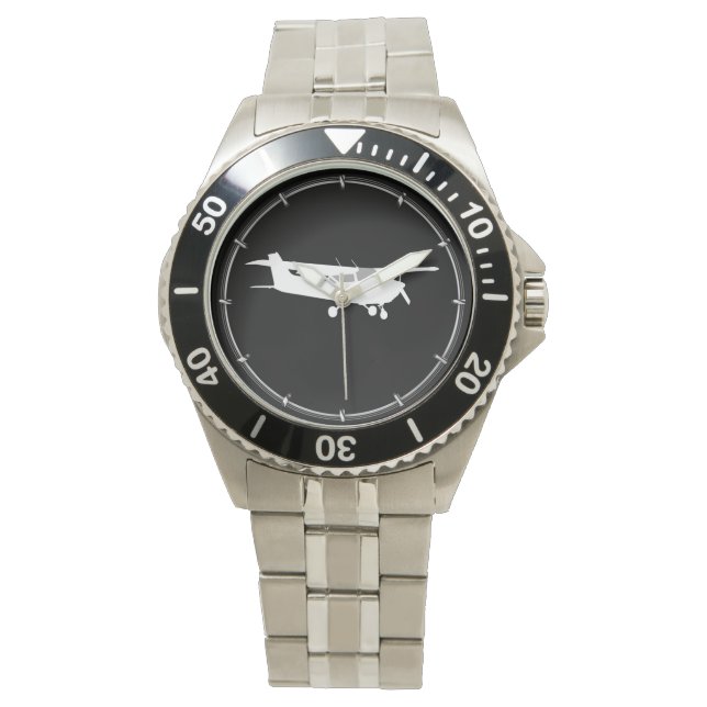 Klassische Cessna-Silhouette Armbanduhr (Vorderseite)