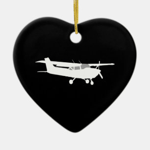 Klassische Cessna-Silhouette für Flugzeuge auf sc Keramik Ornament
