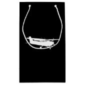 Klassische Cessna-Silhouette Kleine Geschenktüte (Rückseite)