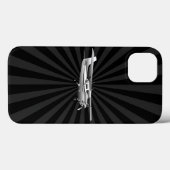 Klassische Cessna-Silhouette mit Sunburst Case-Mate iPhone Hülle (Rückseite (Horizontal))