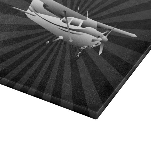 Klassische Cessna-Silhouette mit Sunburst Schneidebrett (Ecke)