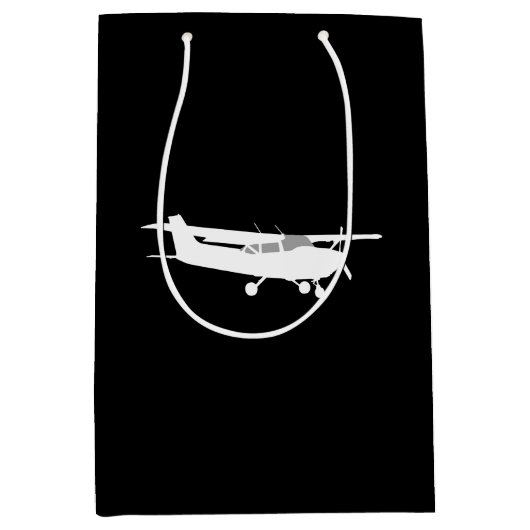 Klassische Cessna-Silhouette Mittlere Geschenktüte (Vorderseite)