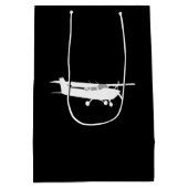 Klassische Cessna-Silhouette Mittlere Geschenktüte (Rückseite)