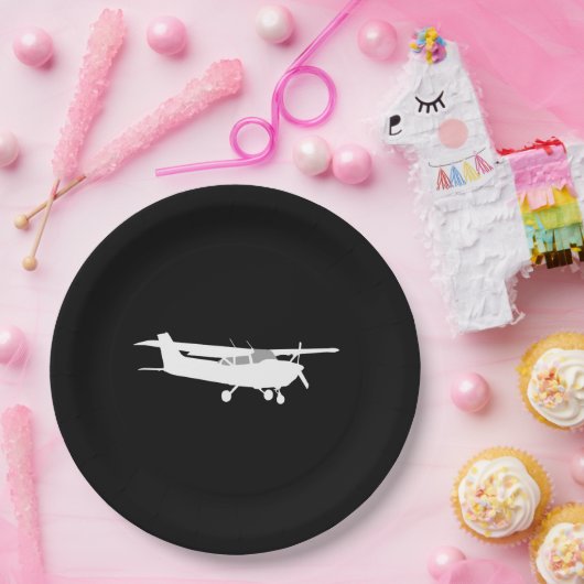 Klassische Cessna-Silhouette Pappteller (Party)
