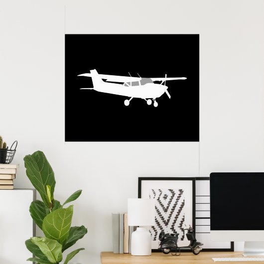 Klassische Cessna-Silhouette Poster (Heimbüro)