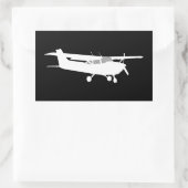 Klassische Cessna-Silhouette Rechteckiger Aufkleber (Tasche)
