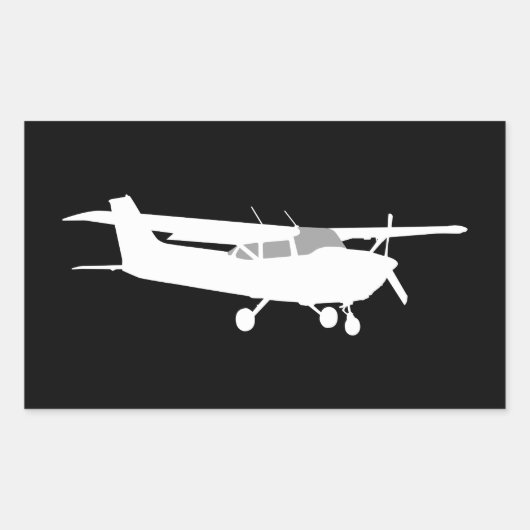 Klassische Cessna-Silhouette Rechteckiger Aufkleber (Vorderseite)