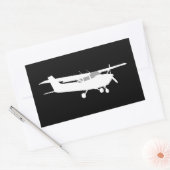 Klassische Cessna-Silhouette Rechteckiger Aufkleber (Umschlag)