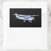 Klassische Cessna-Silhouette Rechteckiger Aufkleber (Tasche)