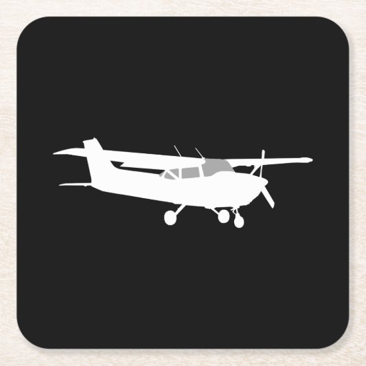 Klassische Cessna-Silhouette Rechteckiger Pappuntersetzer (Vorderseite)