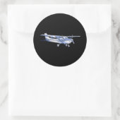 Klassische Cessna-Silhouette Runder Aufkleber (Tasche)