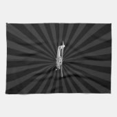 Klassische Cessna Silhouette Sunburst Geschirrtuch (Horizontal)