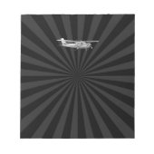 Klassische Cessna Silhouette Sunburst Notizblock (Vorderseite)