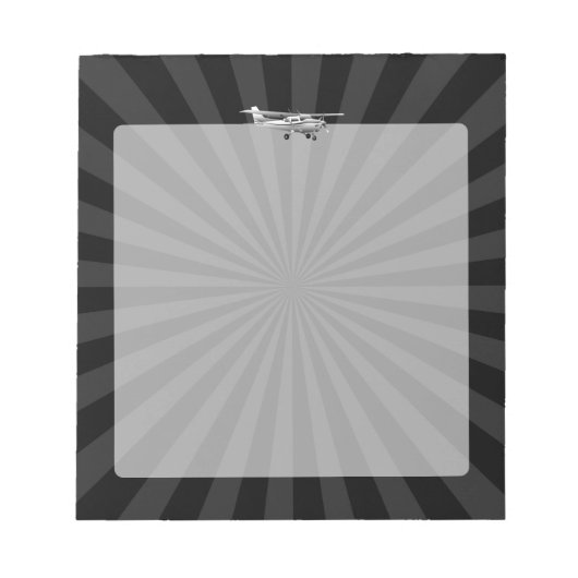 Klassische Cessna Silhouette Sunburst Notizblock (Vorderseite)