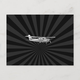 Klassische Cessna Silhouette Sunburst Postkarte