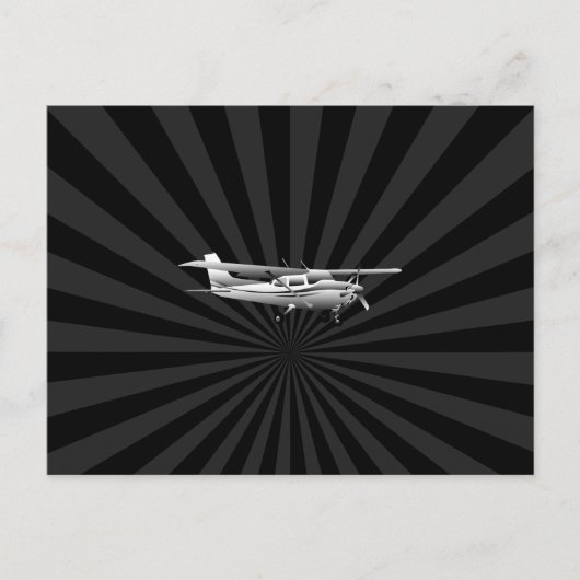 Klassische Cessna Silhouette Sunburst Postkarte (Vorderseite)