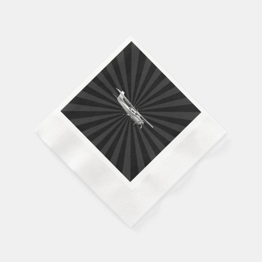 Klassische Cessna Silhouette Sunburst Serviette (Ecke)