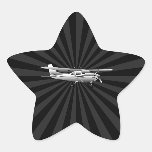 Klassische Cessna Silhouette Sunburst Stern-Aufkleber (Vorderseite)