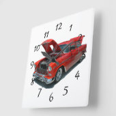 Klassische Chevrolet Belair-Uhr aus den 1950er Jah Quadratische Wanduhr (Winkel)