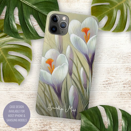 Klassische Chic Crocuses Bellinzona Kunstvoll Zeic iPhone Hülle