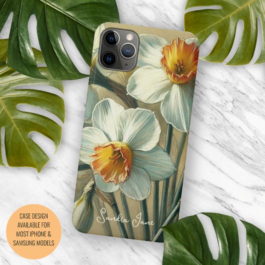 Klassische Chic Daffodils Kunstvoll Zeichnend Case-Mate iPhone Hülle